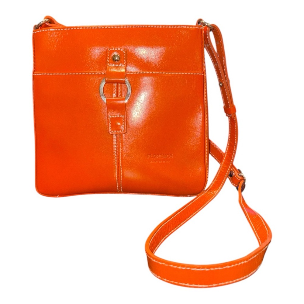 Florence Made in Italy gorgeous orange leather adjustable crossbody  BP 8